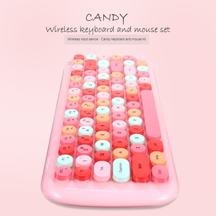 MOFii Candy Punk Keycap Mixed Color Wireless Keyboard and Mouse Set(Pink) - Wireless Keyboard by MOFii | Online Shopping UK | buy2fix