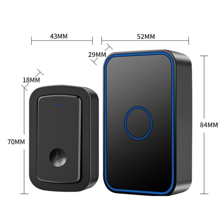 CACAZI A19 1 For 4 Wireless Music Doorbell without Battery, Plug:US Plug(Black) - Wireless Doorbell by CACAZI | Online Shopping UK | buy2fix