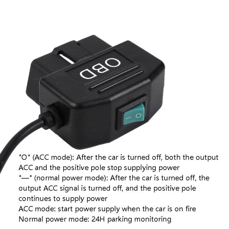 H507 Driving Recorder OBD Step-down Line Car ACC Three-Core Power Cord 12/24V To 5V 3A Low Pressure Protection Line, Specification: Mini Left Elbow - In Car by buy2fix | Online Shopping UK | buy2fix