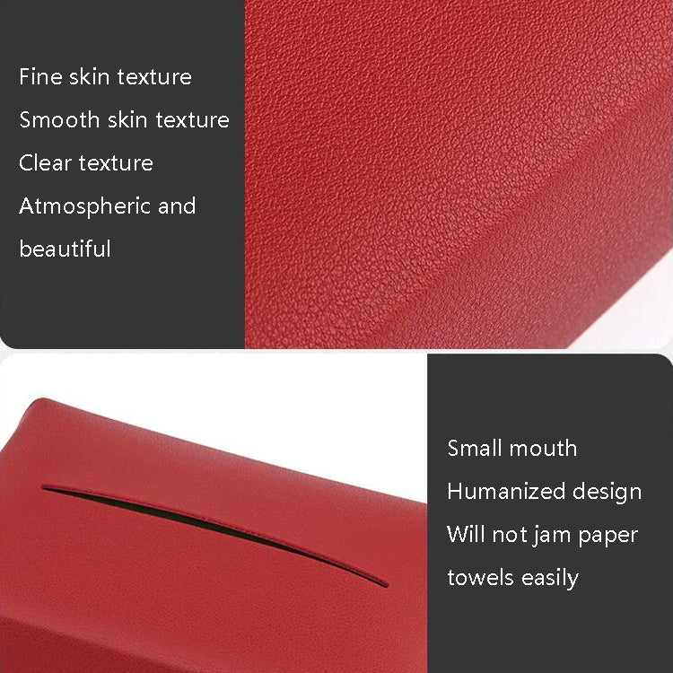 2 PCS Car Leather Tissue Box Home Paper Towel Storage Box(Red Wine) - In Car by buy2fix | Online Shopping UK | buy2fix