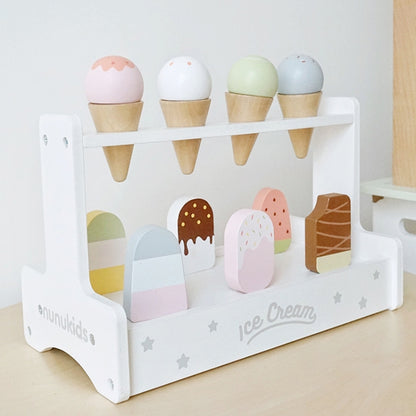 NUNUKIDS Wooden Simulation Ice Cream Toy Set Children Pretend Play Toy Building Blocks - Pretend Play Toys by buy2fix | Online Shopping UK | buy2fix