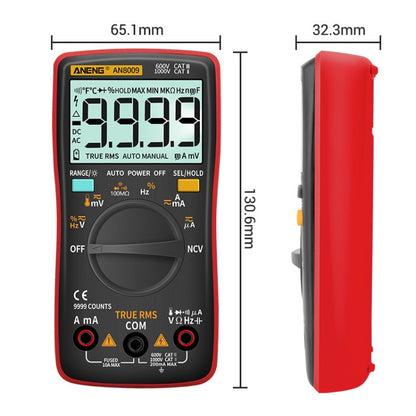 ANENG AN8009 NVC Digital Display Multimeter, Specification: Standard(Black) - Consumer Electronics by ANENG | Online Shopping UK | buy2fix