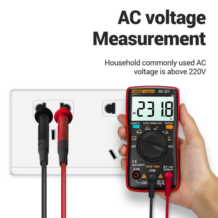 ANENG AN8009 NVC Digital Display Multimeter, Specification: Standard with Cable(Orange) - Consumer Electronics by ANENG | Online Shopping UK | buy2fix