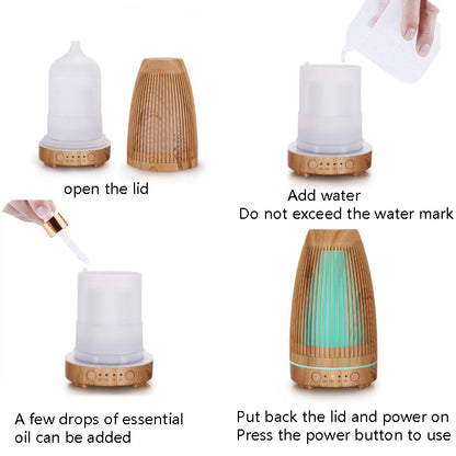 STB-103 Atmosphere Colorful Light Humidifier Aroma Diffuser(Deep Wooden Grain) - Home & Garden by buy2fix | Online Shopping UK | buy2fix