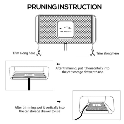 POLMXS C1 15W Car Anti-Skid Mats Wireless Charger With 1m USB Data Cable(Black) - Wireless Charging Pads by POLMXS | Online Shopping UK | buy2fix