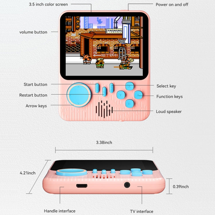 G7 3.5 inch Ultra-thin Handheld Game Console Built-in 666 Games, Style: Single (Pink) - Pocket Console by buy2fix | Online Shopping UK | buy2fix