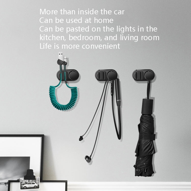 3 PCS Car Sticky Storage Data Cable Hook(Dark Green) - In Car by buy2fix | Online Shopping UK | buy2fix