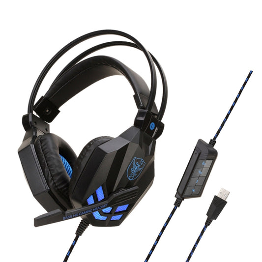 Soyto SY850MV Luminous Gaming Computer Headset For USB  (Black Blue) - Multimedia Headset by Soyto | Online Shopping UK | buy2fix