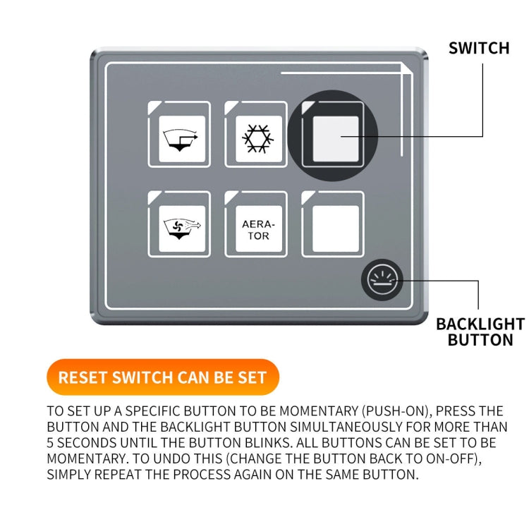 SP5106 RV Yacht Modified 5mm Film Touch 6-Bit Panel Switch - In Car by buy2fix | Online Shopping UK | buy2fix