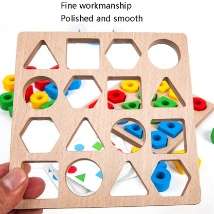 Geometric Figures Matching Blocks Children Puzzle Toy For Double - Math Toys by buy2fix | Online Shopping UK | buy2fix