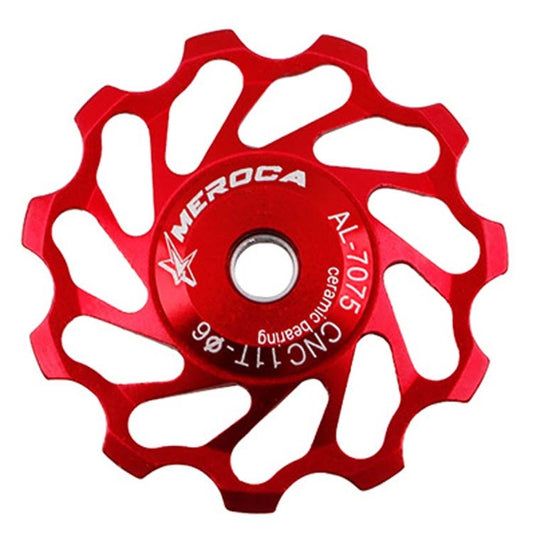 MEROCA Ceramic Bearing Mountain Bike Guide Wheel(11T Red) - Outdoor & Sports by MEROCA | Online Shopping UK | buy2fix