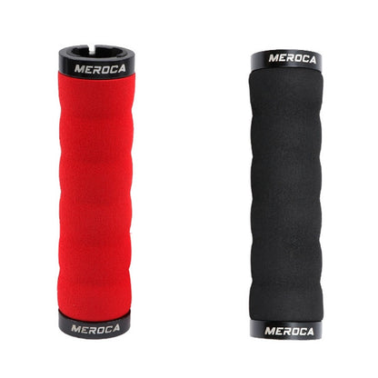 MEROCA Mountain Bike Anti-slip Shock Absorber Riding Grip Cover, Style: Bilateral Lock Sponge ME30 Red - Bicycle Grips by MEROCA | Online Shopping UK | buy2fix