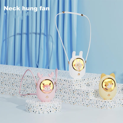 Star Pet Hanging Neck Fan USB Hand-Held Silent Luminous Fan(White) - Consumer Electronics by buy2fix | Online Shopping UK | buy2fix