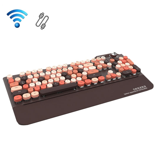 Mofii GEEZER G7 107 Keys Wired / Wireless / Bluetooth Three Mode Mechanical Keyboard, Cable Length: 1.5m(Brown) - Wireless Keyboard by Mofii | Online Shopping UK | buy2fix