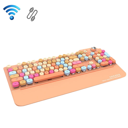 Mofii GEEZER G7 107 Keys Wired / Wireless / Bluetooth Three Mode Mechanical Keyboard, Cable Length: 1.5m(Vital Orange) - Wireless Keyboard by Mofii | Online Shopping UK | buy2fix