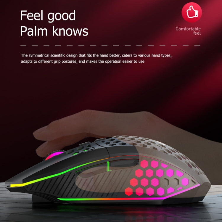 FMOUSE  X801 8 Keys 1600DPI Hollow Luminous Gaming  Office Mouse,Style: White Wireless Rechargeable - Wireless Mice by FMOUSE | Online Shopping UK | buy2fix