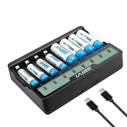 SEIVI On-Screen Eight-Slot Cradle Charging NiMH Battery USB Charger(SW-8NP) - Charger & Converter by SEIVI | Online Shopping UK | buy2fix