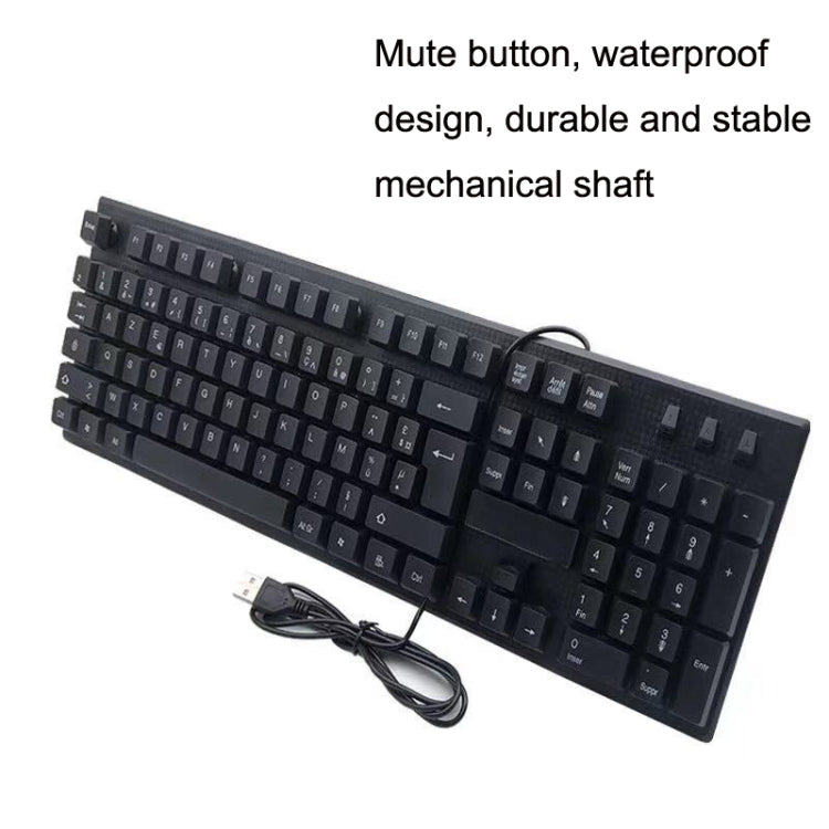 108 Keys Computer USB Wired Keyboard, Cable Length: 1.5m(Spanish) - Wired Keyboard by buy2fix | Online Shopping UK | buy2fix