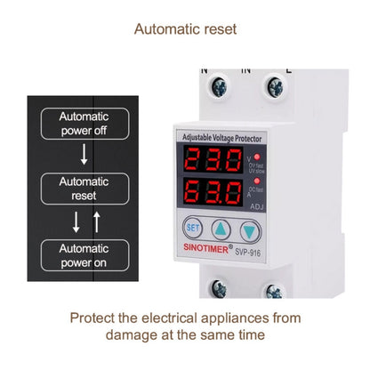 SINOTIMER SVP-916 Adjustable Self-resetting Over-voltage Under-voltage Protector, Current: 40A - Consumer Electronics by SINOTIMER | Online Shopping UK | buy2fix