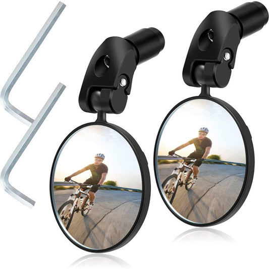 2 PCS Bicycle Convex Rearview Mirror Large View 360 Degree Rotating Mirror - View Mirrors by buy2fix | Online Shopping UK | buy2fix