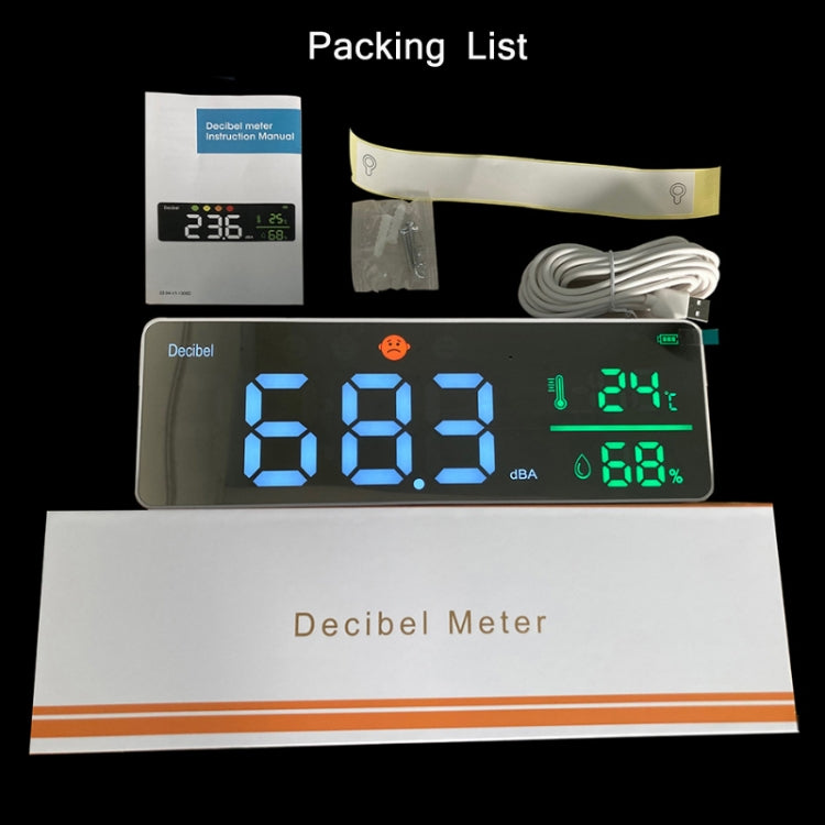 DM1306D Wall-mounted Decibel Meter Temperature & Humidity Detector - Consumer Electronics by buy2fix | Online Shopping UK | buy2fix