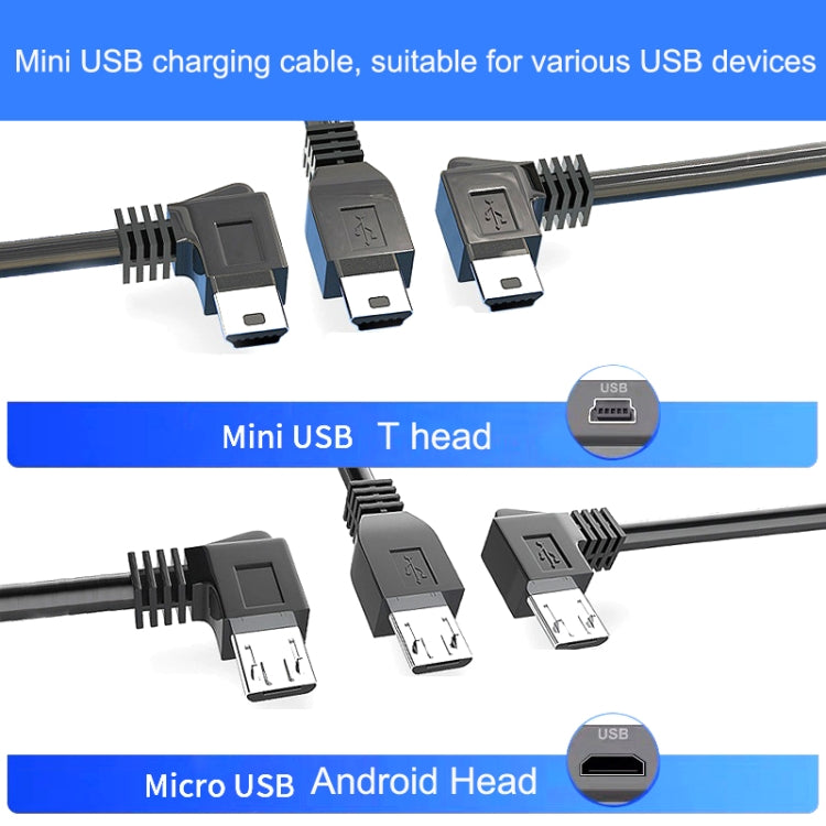 10PCS Driving Recorder Power Cord USB Car Charger Buck Line, Style: 30cm+2.5A(Android Left Bend) - In Car by buy2fix | Online Shopping UK | buy2fix