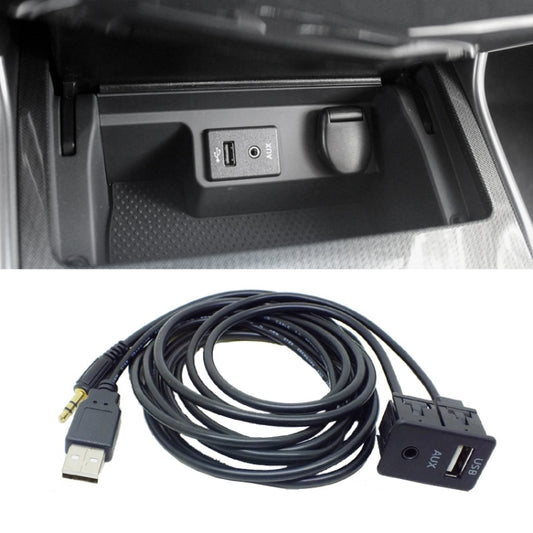 Car Modified AUX+USB Socket Audio Modification Accessories 3.5mm USB Extension Line - In Car by buy2fix | Online Shopping UK | buy2fix