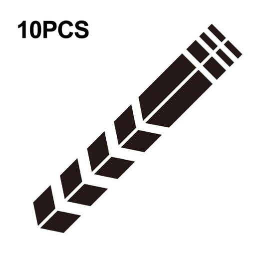 10 PCS Car Stripe Reflective Sticker Motorcycle Fender Arrow Stickers(Black) - In Car by buy2fix | Online Shopping UK | buy2fix