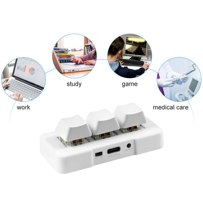 MK321 3 Keys Custom Keys Game Office PS Clip Macro Programming Keypad, Cable Length: 1.5m(White) - Wired Keyboard by buy2fix | Online Shopping UK | buy2fix