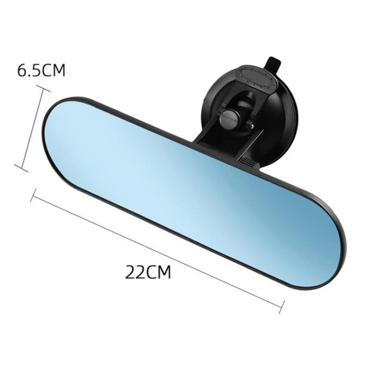 CZC-220 Car Strong Suction Cup Big Vision Flat Rearview Mirror(Blue Mirror) - In Car by buy2fix | Online Shopping UK | buy2fix