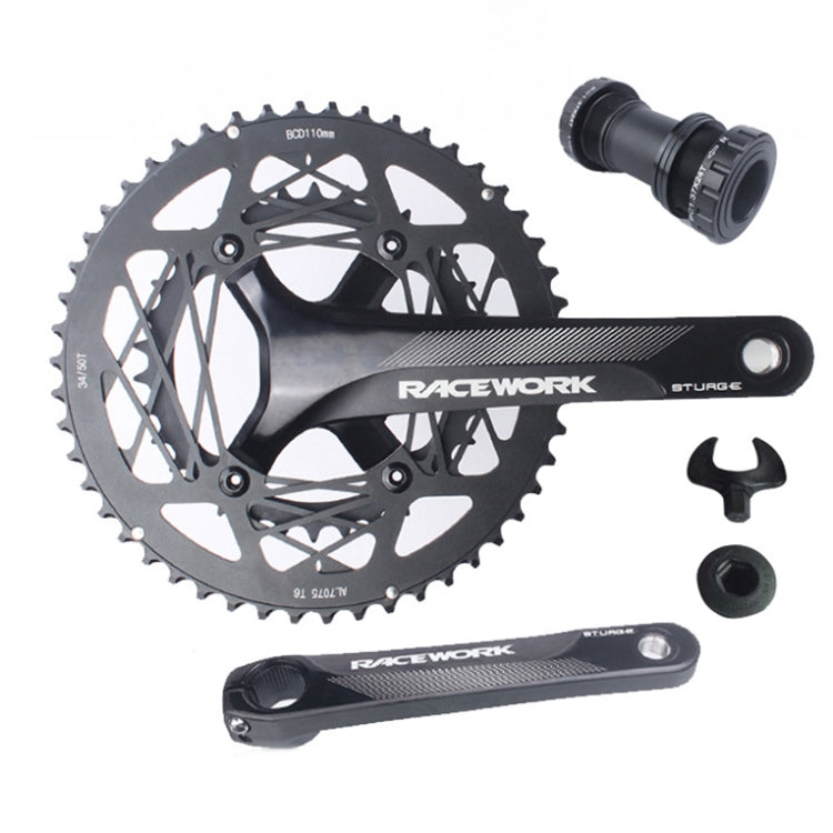 RACEWORK RKRFA Road Bike Aluminum Alloy 22-speed Crankset, Spec: 50-34T with BB - Outdoor & Sports by RACEWORK | Online Shopping UK | buy2fix