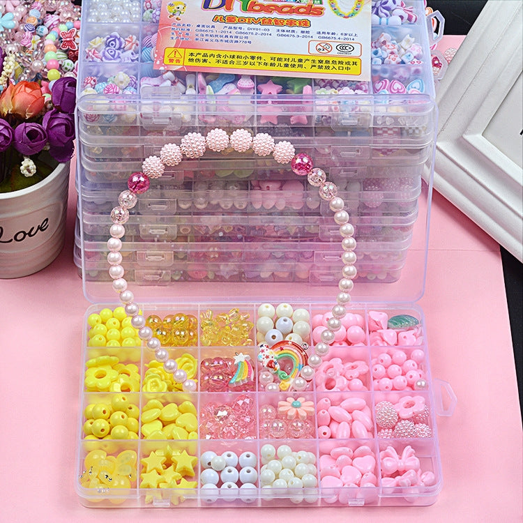 24 Grid Acrylic Beaded Kids DIY Necklace Bracelet Toys(Mix and Match 01 Models) - DIY Developmental Toys by buy2fix | Online Shopping UK | buy2fix