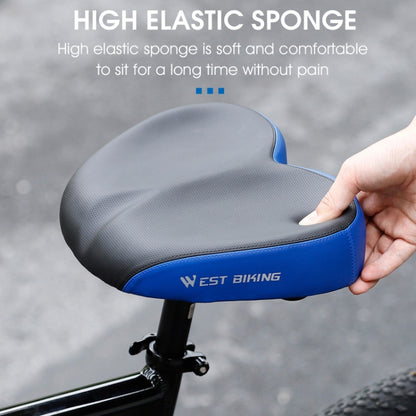 WEST BIKING Bicycle Widened And Comfortable Shock Absorbing Saddle(Black Blue) - Outdoor & Sports by WEST BIKING | Online Shopping UK | buy2fix