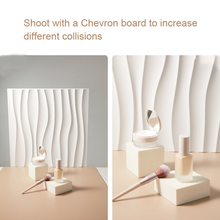 PVC Material Stereo 3D Shooting Background Board Photo Props,50 X 50cm(D081 Waves White) - Camera Accessories by buy2fix | Online Shopping UK | buy2fix