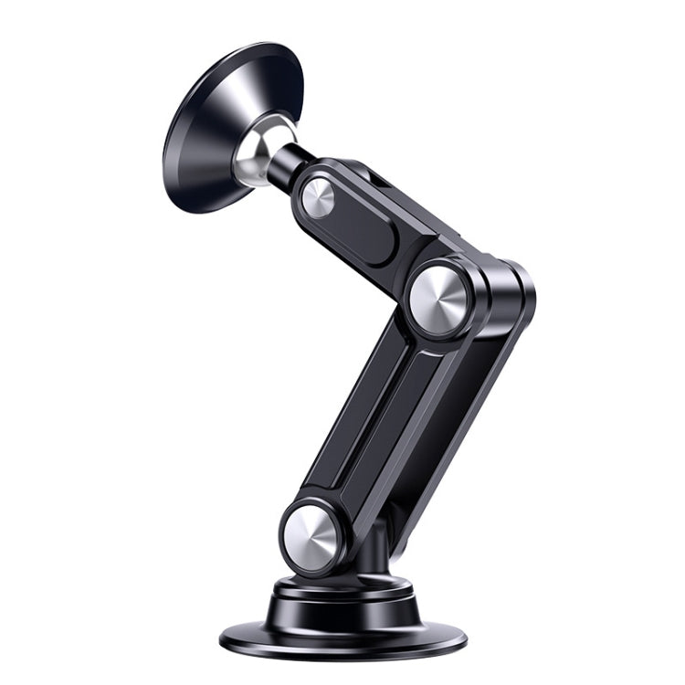 Aluminum Alloy Rotatable Lift Mobile Phone Holder Car Holder,Style:  Magnetic style Black - In Car by buy2fix | Online Shopping UK | buy2fix