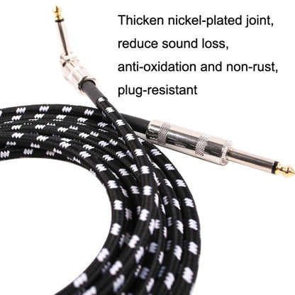 Guitar Connection Wire Folk Bass Performance Noise Reduction Elbow Audio Guitar Wire, Size: 3m(Black White) - Consumer Electronics by buy2fix | Online Shopping UK | buy2fix