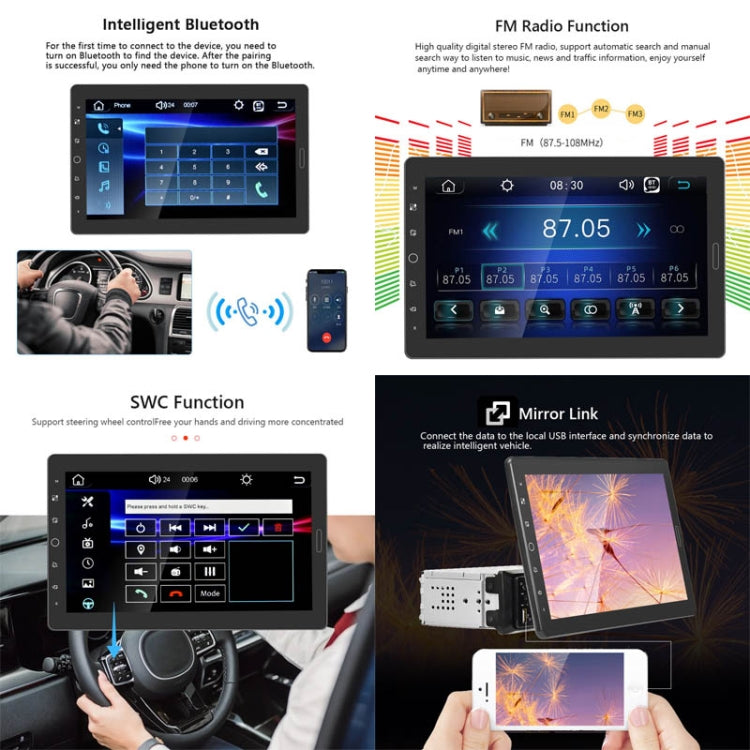 1310C 10.1 inch Car Full Screen Touch HD MP5 Wired Carplay Player, Style: Standard+AHD Camera - In Car by buy2fix | Online Shopping UK | buy2fix