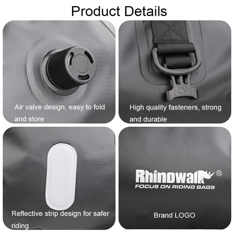 Rhinowalk MT20450 45L Large Capacity Portable Waterproof Motorcycle Tail Bag(Black) - Bags & Luggages by Rhinowalk | Online Shopping UK | buy2fix