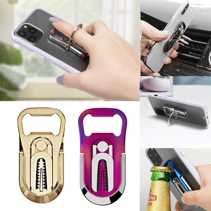 Multifunction Car Air Vent Phone Holder Finger Ring Phone Bracket Bottle Opener(Silver) - Ring Holder by buy2fix | Online Shopping UK | buy2fix