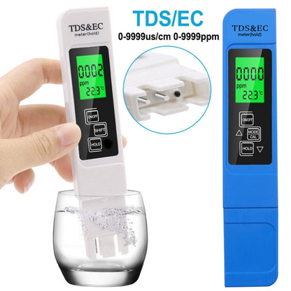 Backlight Model TDS & EC Water Quality Test Pen Meter Conductivity Test Pen(Blue) - Consumer Electronics by buy2fix | Online Shopping UK | buy2fix
