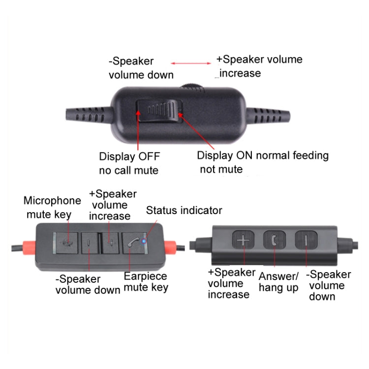 VT200D Double Ears Telephone Headset Operator Headset With Mic,Spec: Crystal Head with Tuning - Microphones & Headsets by buy2fix | Online Shopping UK | buy2fix