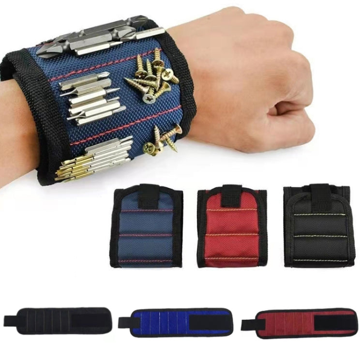 Electric Woodworking Multifunctional Powerful Magnetic Wrist Strap, Style: Three Rows Blue - Others by buy2fix | Online Shopping UK | buy2fix