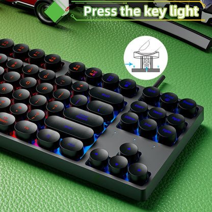 Dark Alien DK100 87 Keys Hot Plug-In Glowing Game Wired Mechanical Keyboard, Cable Length: 1.3m(Pink White) - Wired Keyboard by Dark Alien | Online Shopping UK | buy2fix