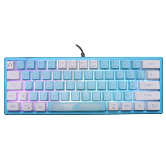 ZIYOULANG K61 62 Keys Game RGB Lighting Notebook Wired Keyboard, Cable Length: 1.5m(Blue White) - Wired Keyboard by ZIYOULANG | Online Shopping UK | buy2fix