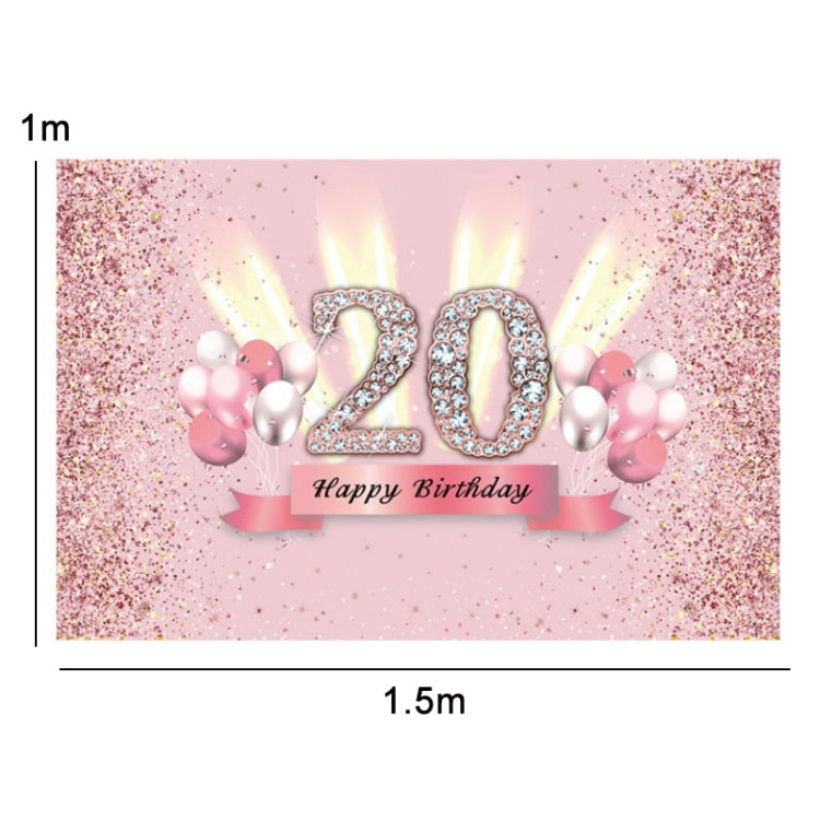 1.5x1m Cartoon Digital Birthday Balloon Party Scene Photographic Backdrop(MDU04466) - Camera Accessories by buy2fix | Online Shopping UK | buy2fix