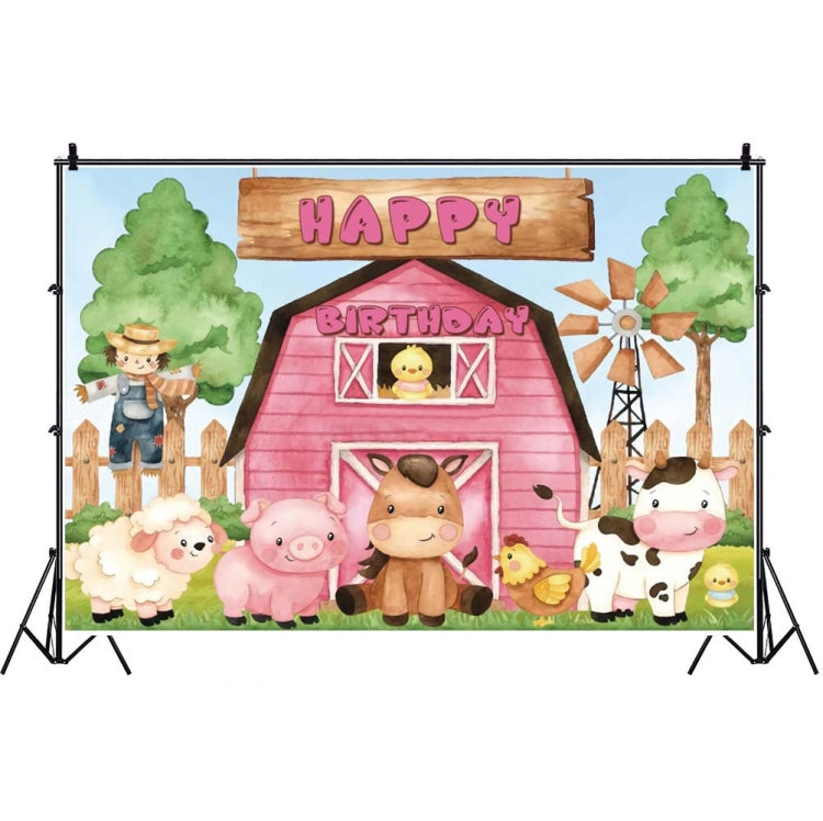 1.5m x 1m Cartoon Farm Animals Photography Backdrop Birthday Party Background Decoration(MDN12819) - Camera Accessories by buy2fix | Online Shopping UK | buy2fix