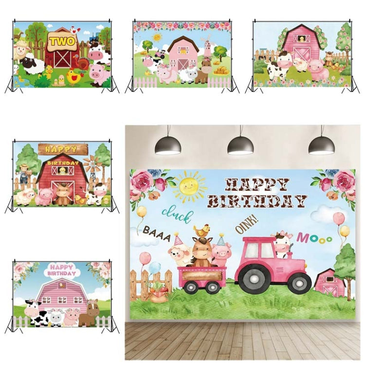 1.5m x 1m Cartoon Farm Animals Photography Backdrop Birthday Party Background Decoration(MDN12241) - Camera Accessories by buy2fix | Online Shopping UK | buy2fix