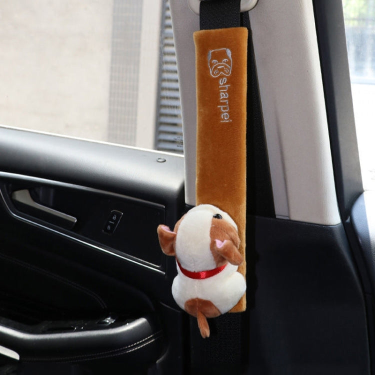 002 Cute Cartoon Thicked Seat Belt Anti-Strangled Protective Cushion, Length: 23cm (Brown Dog) - In Car by buy2fix | Online Shopping UK | buy2fix
