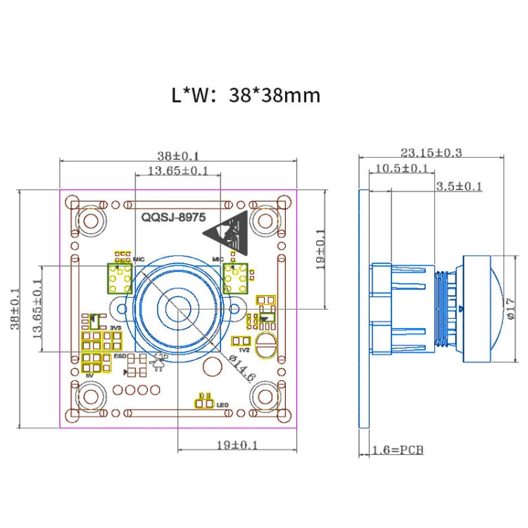 QQSJ-8975 HD 5MP 2K 30FPS IMX335 USB FF Camera Module - Consumer Electronics by buy2fix | Online Shopping UK | buy2fix