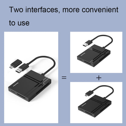 Blueendless C5U3 Type-C/USB-C 5-In-1 CF/XD/TF/SD/MS Card Reader(5 In 2) -  by Blueendless | Online Shopping UK | buy2fix